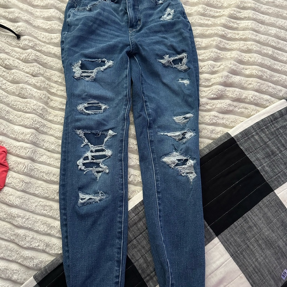 American Eagle Outfitters Ripped Blue Skinny Jeans